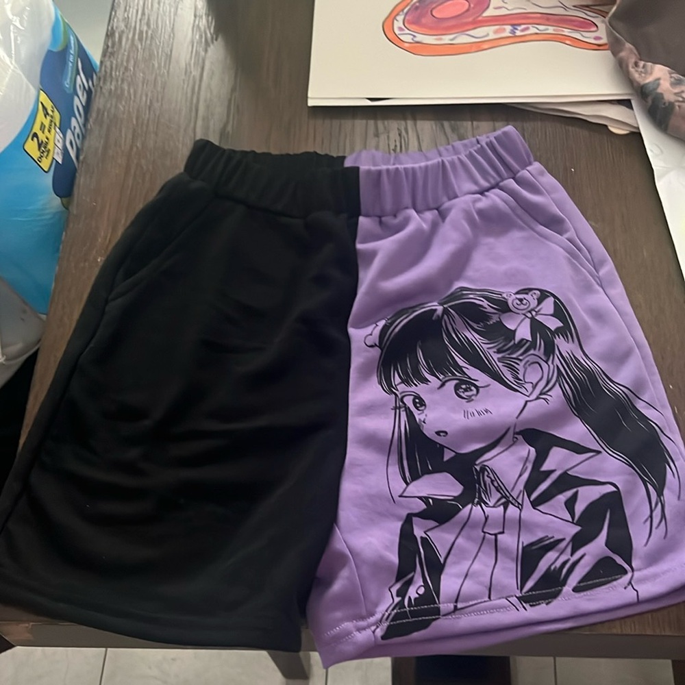 Girls Figure Graphic Colorblock Track Shorts